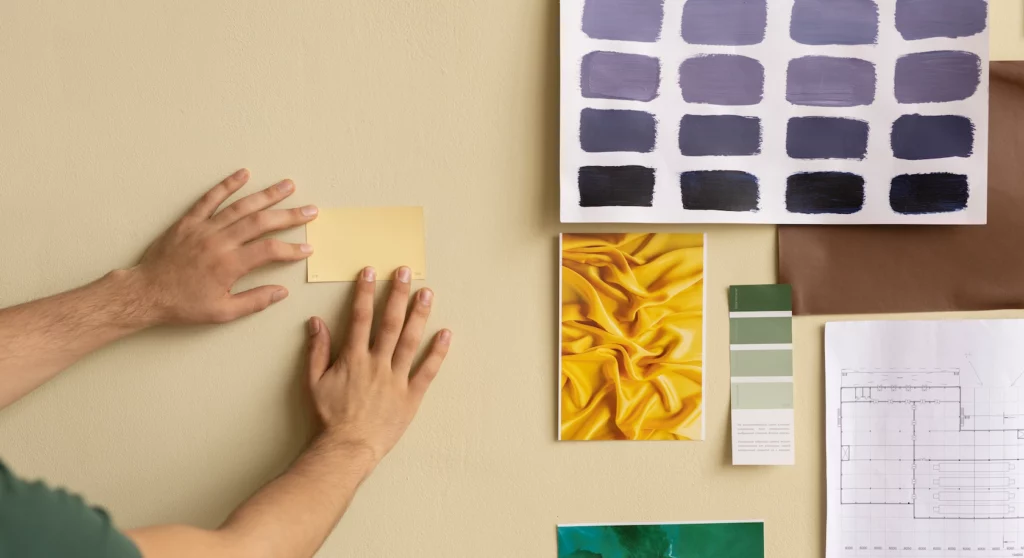 seleção de cores e tintas